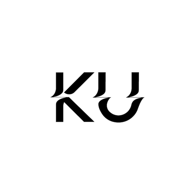 KU monograma logo diseño carta texto nombre símbolo monocromo logotipo alfabeto carácter simple logo