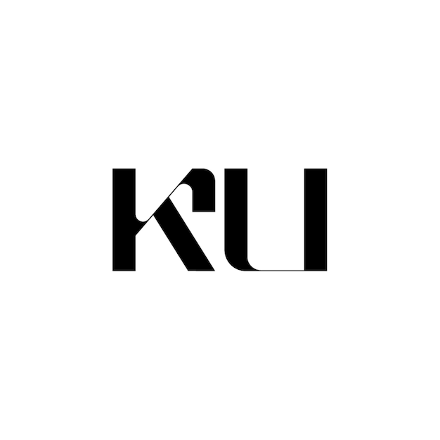 KU monograma logo diseño carta texto nombre símbolo monocromo logotipo alfabeto carácter simple logo