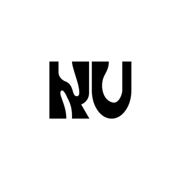 KU monograma logo diseño carta texto nombre símbolo monocromo logotipo alfabeto carácter simple logo
