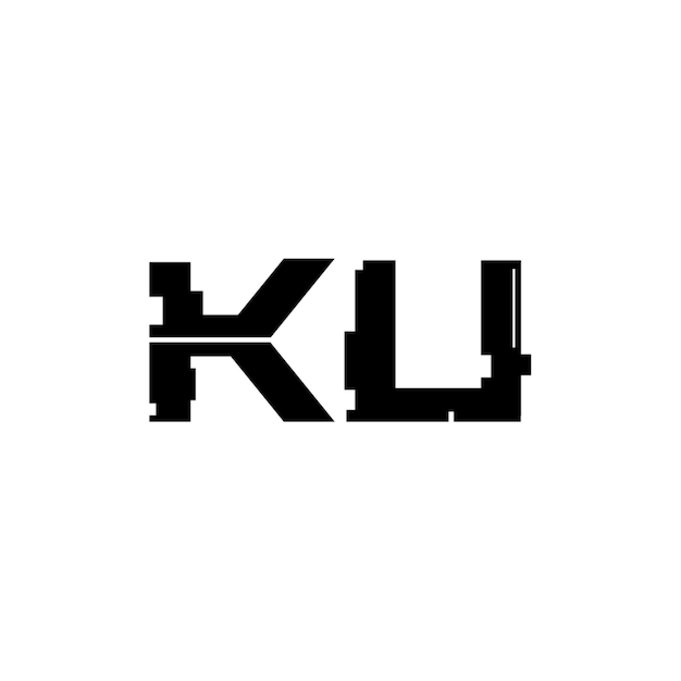 KU monograma logo diseño carta texto nombre símbolo monocromo logotipo alfabeto carácter simple logo
