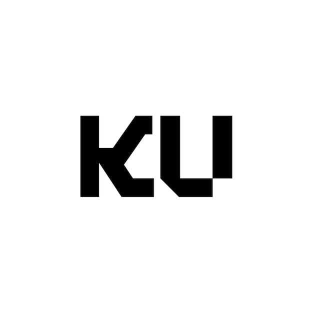 KU monograma logo diseño carta texto nombre símbolo monocromo logotipo alfabeto carácter simple logo
