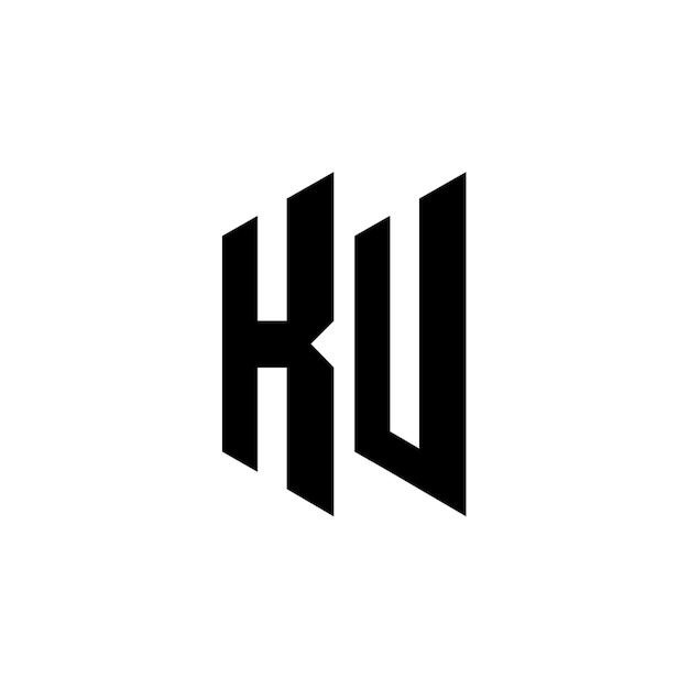 KU monograma logo diseño carta texto nombre símbolo monocromo logotipo alfabeto carácter simple logo