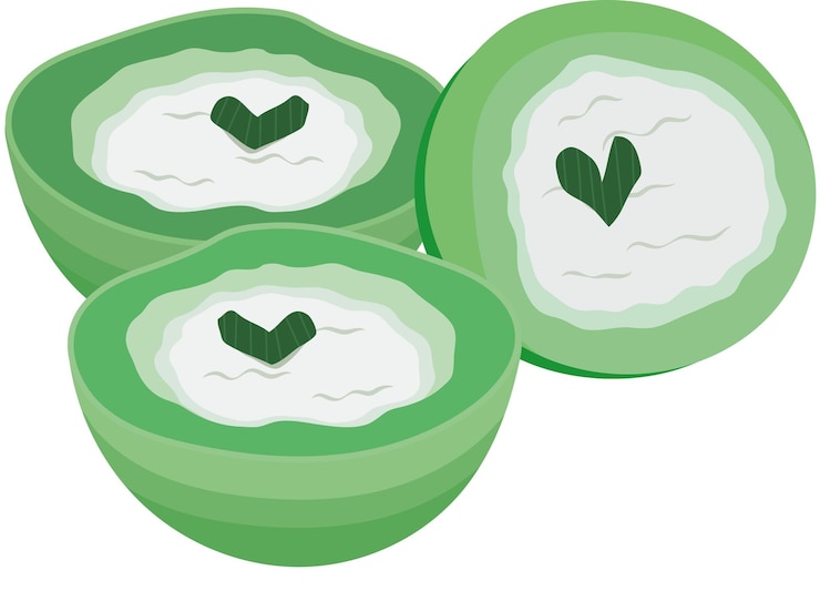 Vector kue talam con una ilustración de postre de hoja de panda aislada sobre un fondo blanco