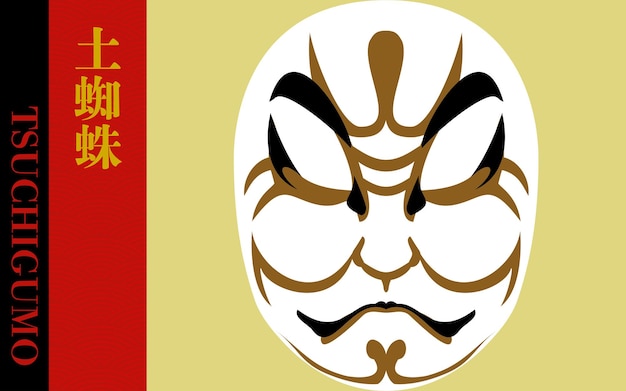 Kumatori de Kabuki Tsuchigumo Traducción Araña del suelo el tipo de nombre de Kumadori de Kabuki