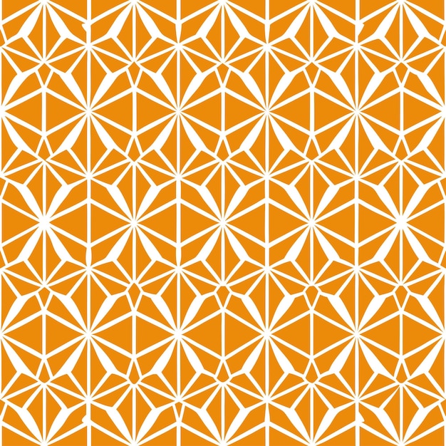 Kumiko asanoha elegante sin costuras patrón tradicional japonés en color amarillo mostaza dorado en blanco