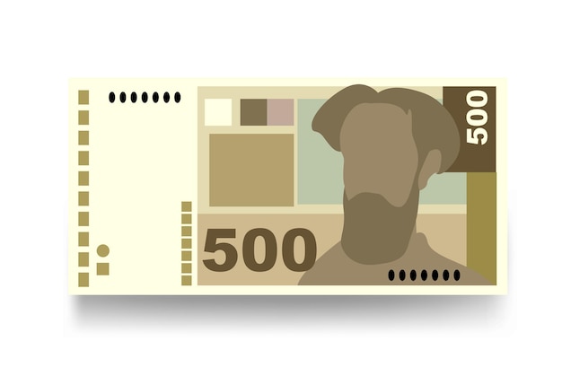 Kuna croata Vector Ilustración Croacia conjunto de dinero paquete de billetes Papel moneda 500 HRK