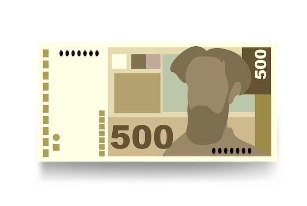 Vector kuna croata vector ilustración croacia conjunto de dinero paquete de billetes papel moneda 500 hrk