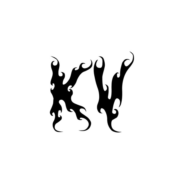 KV monograma logotipo diseño carta texto nombre símbolo monocromo logotipo alfabeto carácter simple logotipo
