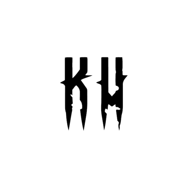 KV monograma logotipo diseño carta texto nombre símbolo monocromo logotipo alfabeto carácter simple logotipo