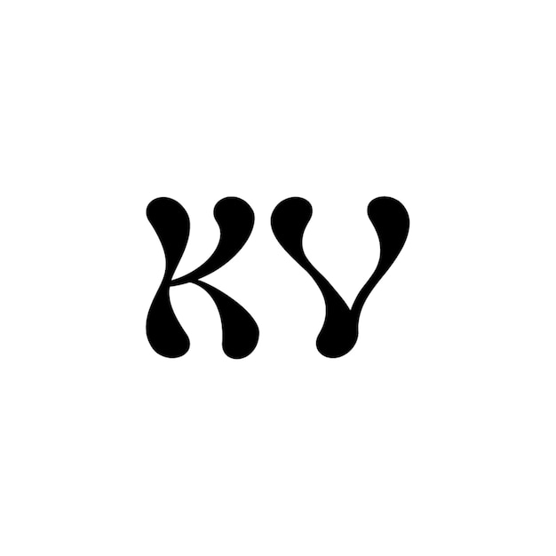 KV monograma logotipo diseño carta texto nombre símbolo monocromo logotipo alfabeto carácter simple logotipo