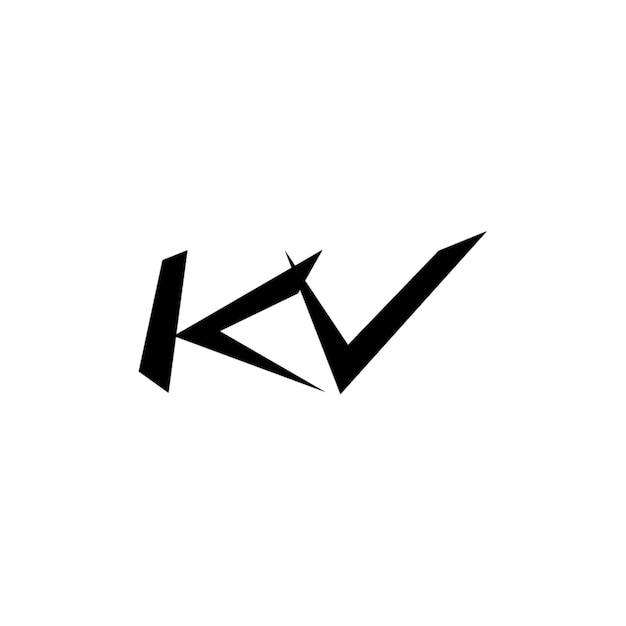 KV monograma logotipo diseño carta texto nombre símbolo monocromo logotipo alfabeto carácter simple logotipo