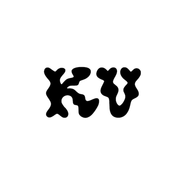 KV monograma logotipo diseño carta texto nombre símbolo monocromo logotipo alfabeto carácter simple logotipo