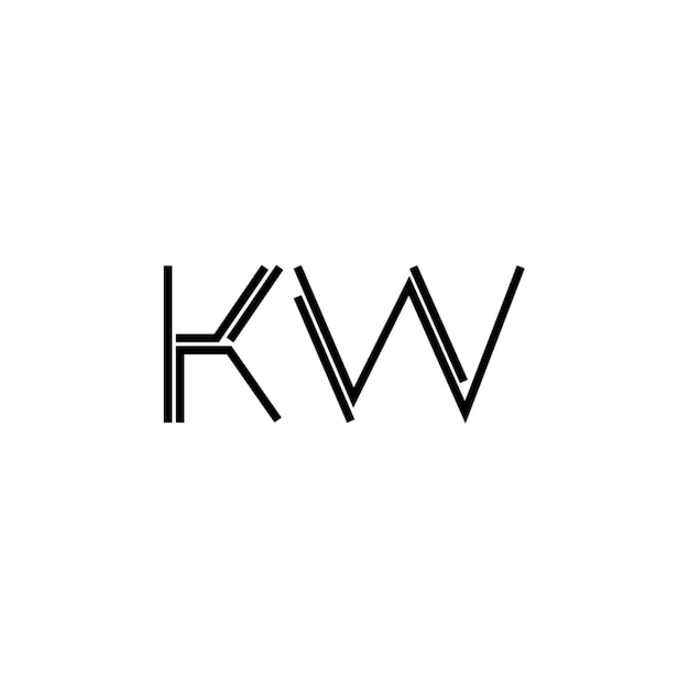 KW monograma logotipo diseño carta texto nombre símbolo monocromo logotipo alfabeto carácter simple logotipo