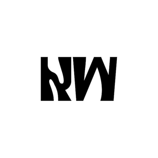 KW monograma logotipo diseño carta texto nombre símbolo monocromo logotipo alfabeto carácter simple logotipo
