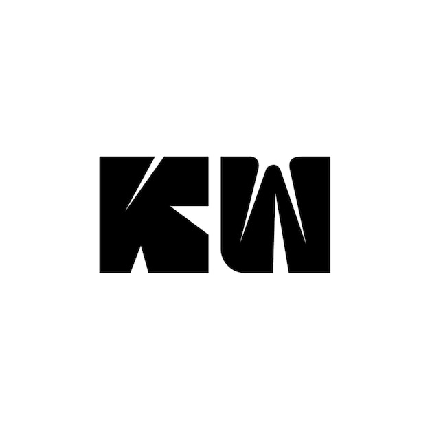 KW monograma logotipo diseño carta texto nombre símbolo monocromo logotipo alfabeto carácter simple logotipo