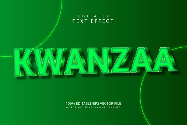Kwanzaa efecto de texto editable estilo moderno en 3 dimensiones