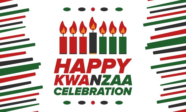 Kwanzaa Feliz celebración Festa de la cultura africana y afroamericana Festa de siete días Vector