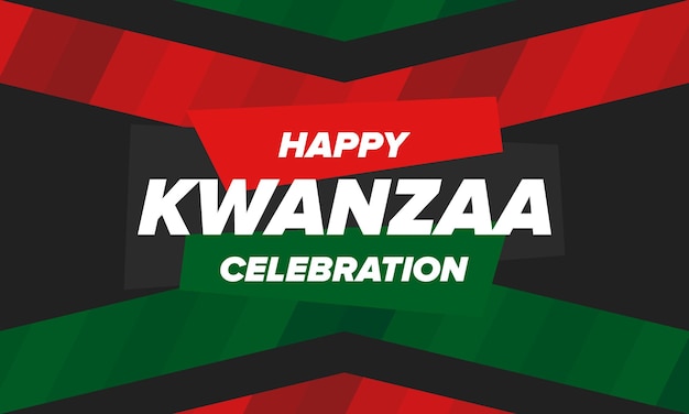 Kwanzaa Feliz celebración Fiesta africana y afroamericana Festival de siete días Cartel vectorial