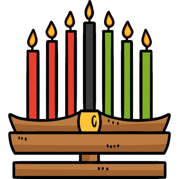 Kwanzaa Kinara dibujos animados de colores prediseñada