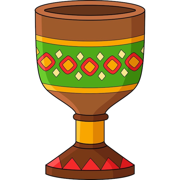 Kwanzaa unity cup cartoon color clipart