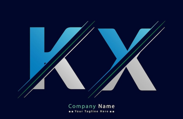 KX letra logotipo colorido en el círculo Ilustración del logotipo vectorial