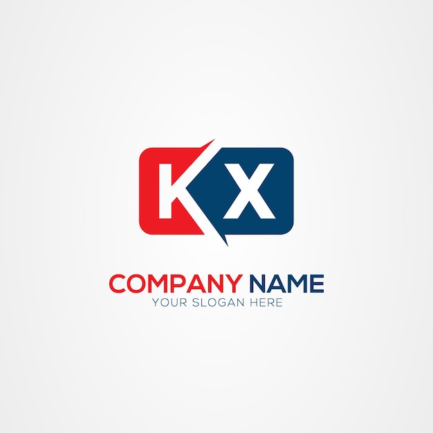 KX o XK Creative Modern Letters Elemento de diseño del logotipo