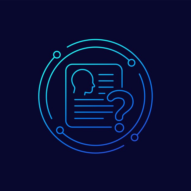 KYC verificar el icono de identidad conozca el diseño lineal de su cliente