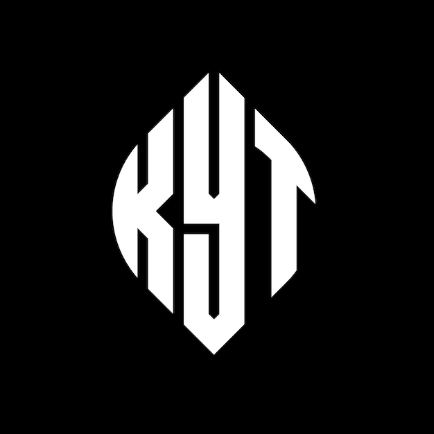 KYT diseño de logotipo de letras circulares con forma de círculo y elipse KYT letras elípticas con estilo tipográfico Las tres iniciales forman un logotipo de círculo KYT emblema de círculo Monograma abstracto letra marca vector