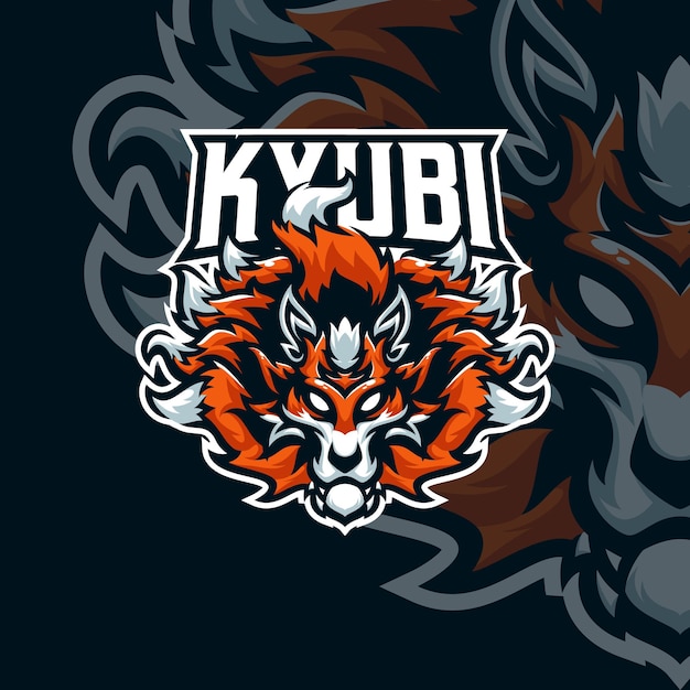 Kyubi mascot logo esport premium vector