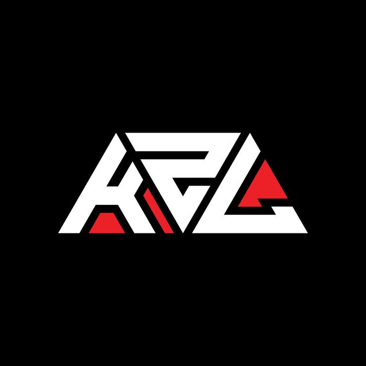 Vector kzl diseño de logotipo de letra triangular con forma de triángulo kzl diseños de logotipo triangular monograma kzl triángulo vector modelo de logotipo con color rojo kzl logotipo triangle simple elegante y lujoso logotipo kzl