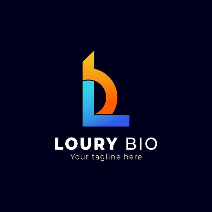 Vector l y b letra logo colorido degradado estilo