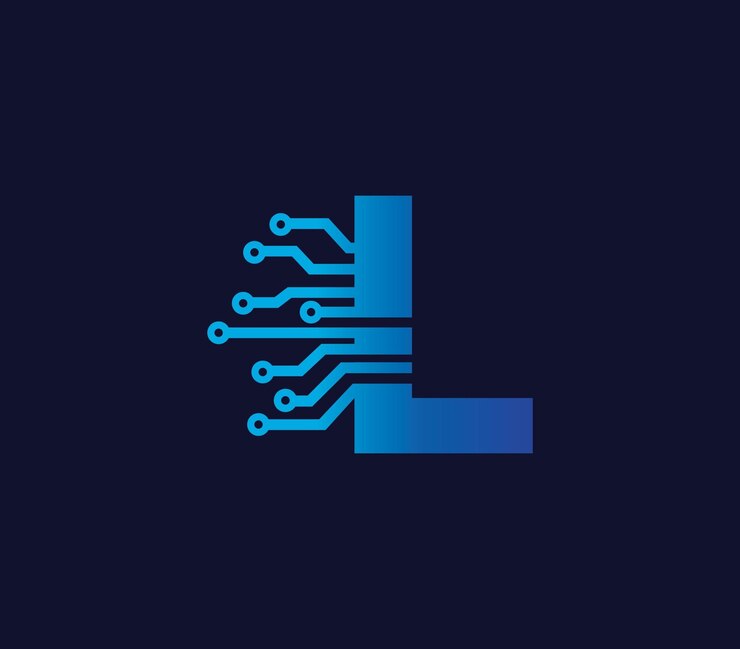 L El concepto de diseño del logotipo de la tecnología de almacenamiento de datos de Alphabet