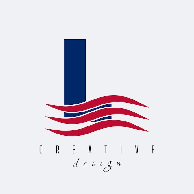 L Concepto de logotipo de diseño de moda Logotipo de icono creativo con ilustración vectorial de ondas de sonido