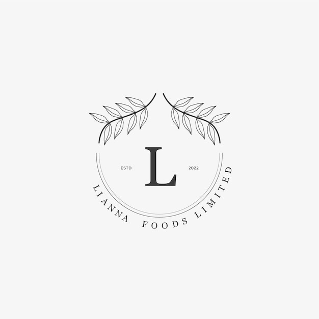 L Letter Logo con concepto floral creativo para empresa negocio belleza bienes raíces Vector Premium