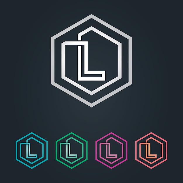 L logo hexagonal