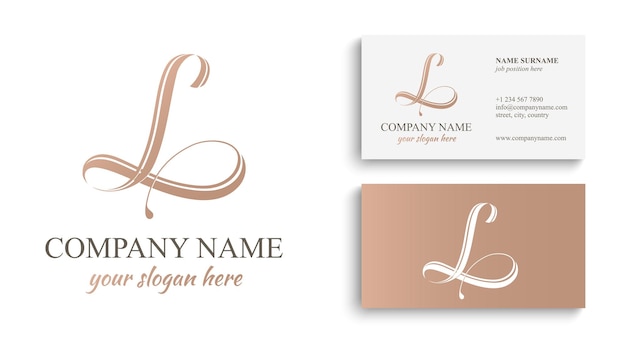 L logo L carta logo plantilla elementos monograma personal Vector elegante logo letra L diseño de logotipo letra L lujoso
