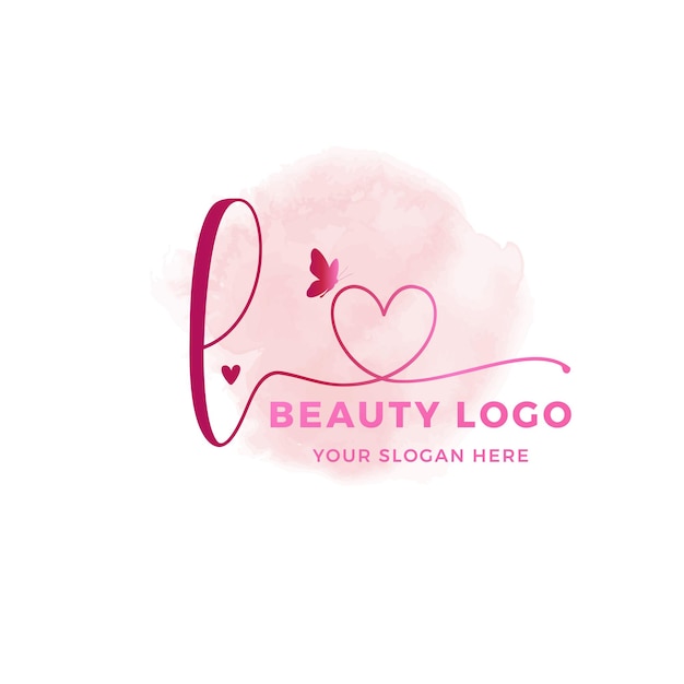 L logotipo de iniciales de lujo logotipo de belleza logotipo de oro rosa logotipo de uñas logotipo de diseño de interiores