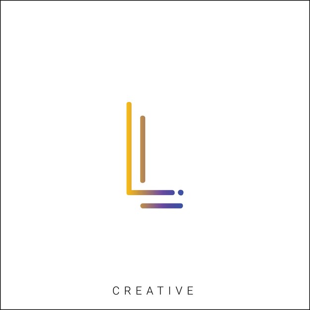 L Logotipo posterior plantilla vectorial monograma colorido símbolo fuente logotipo diseño moderno basado en inicial LOGO