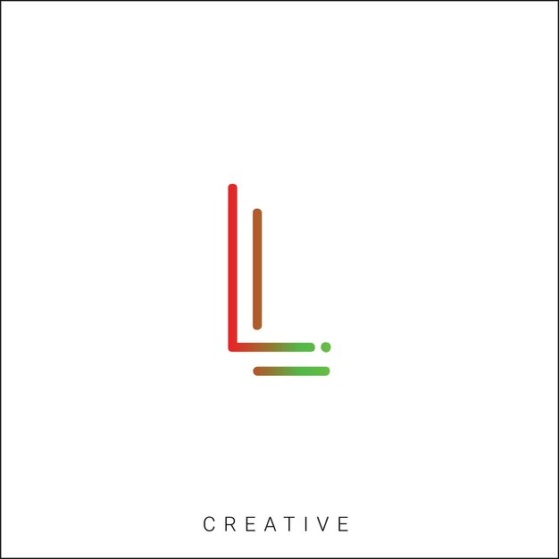 L Logotipo posterior plantilla vectorial monograma colorido símbolo fuente logotipo diseño moderno basado en inicial LOGO