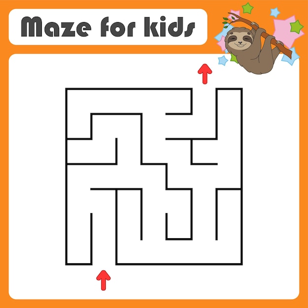 Laberinto abstracto. Juego para niños. Rompecabezas para niños. estilo de dibujos animados Enigma del laberinto.