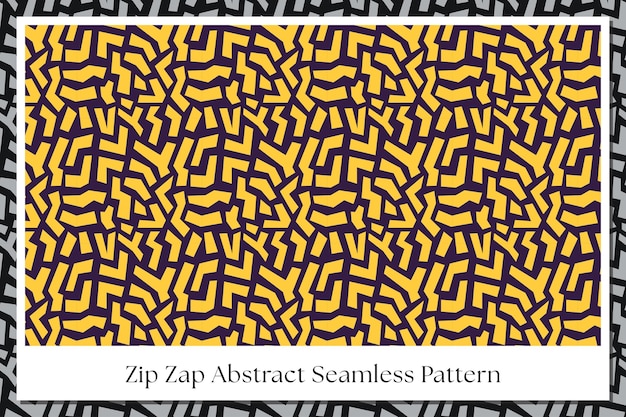 laberinto abstracto con patrón sin costuras de triángulo en zigzag en fondo amarillo para diseño de impresión