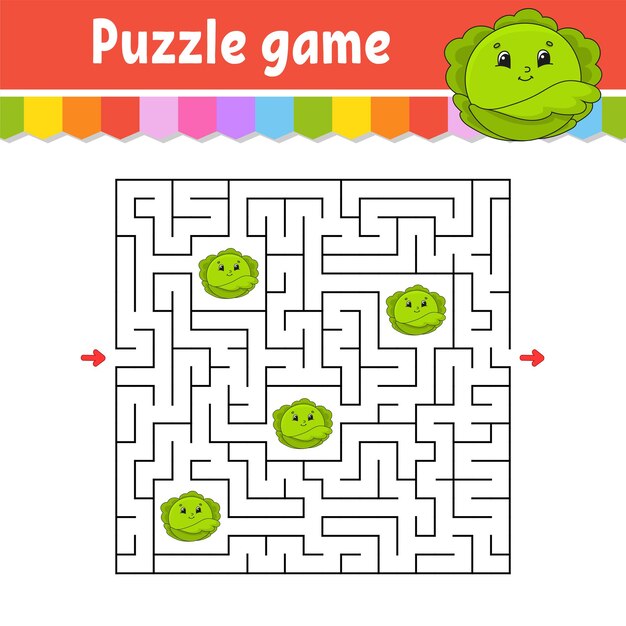 Laberinto cuadrado. Juego para niños.