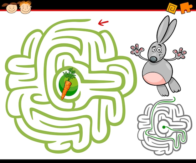 laberinto de dibujos animados o juego de laberinto