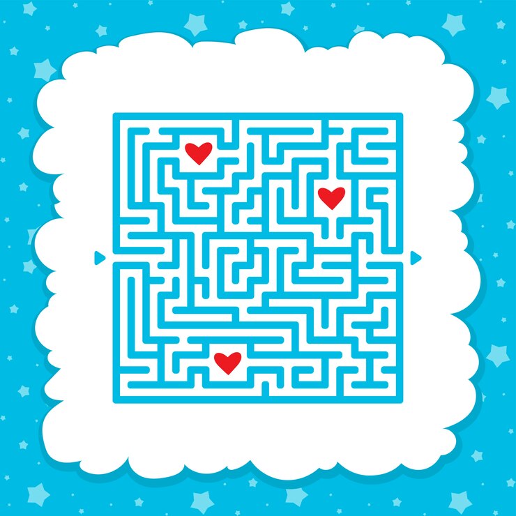 Vector laberinto divertido juego para niños. rompecabezas para niños. laberinto enigma.