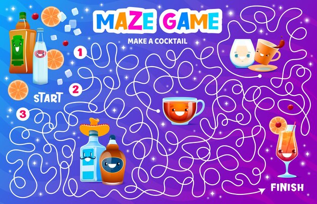 Laberinto laberinto hacer un cóctel bebida juego de mesa