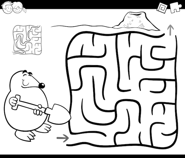 laberinto con mole para colorear