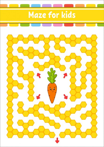 Laberinto rectangular de color.