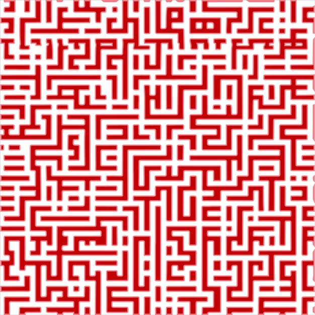 El laberinto rojo y blanco Un complejo rompecabezas geométrico