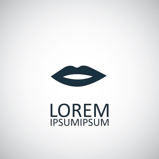 Labios aislados icono negro logoxA