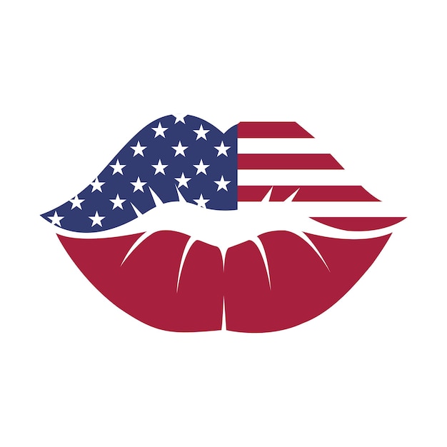 Los labios de la bandera estadounidense